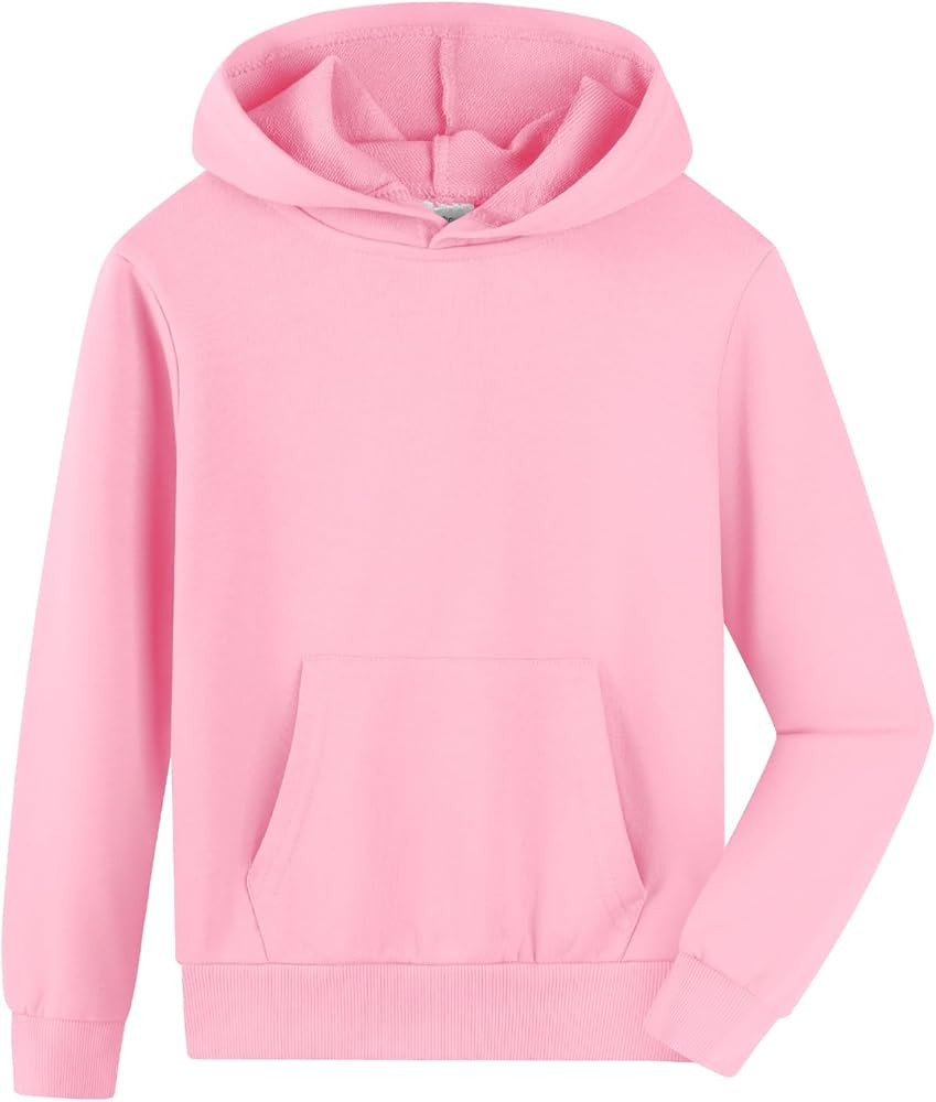 Spring&Gege Youth Solid Classic Hoodies Soft Hooded Pullover Sweatshirts for Children (3-14 Years... | Amazon (US)