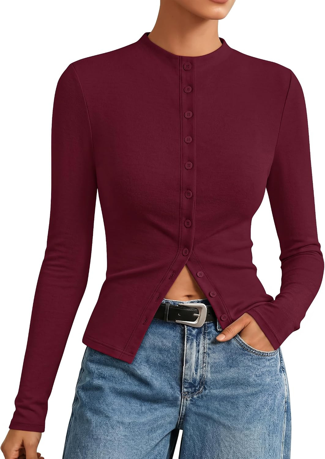 ZESICA Women's Mock Neck Lightweight Cardigan Sweaters 2026 Fall Outfits | Amazon (US)