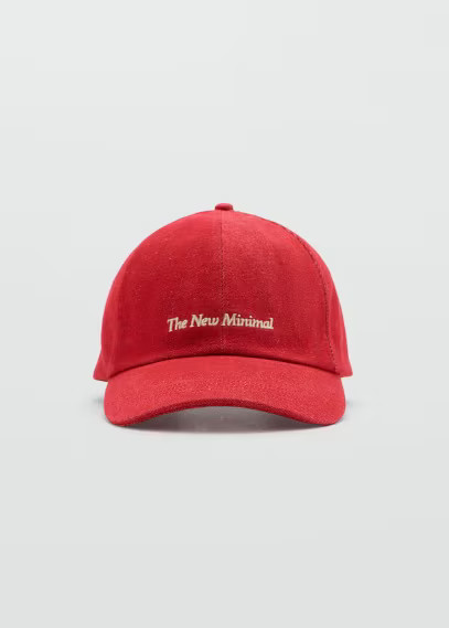 Casquette message brodé rouge - Femme - Taille unique - MANGO | Mango EU