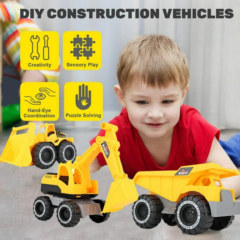 Engineering Construction Vehicle Set,3Pcs construction Play Car Toy,Outdoor Sandbox Car Toys for ... | Walmart (US)