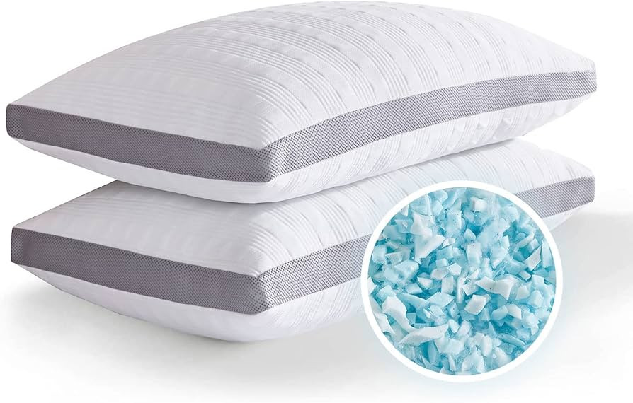 Cooling Pillows King Size Set of 2,Shredded Memory Foam Bed Pillows for Sleeping, Supportive King... | Amazon (US)