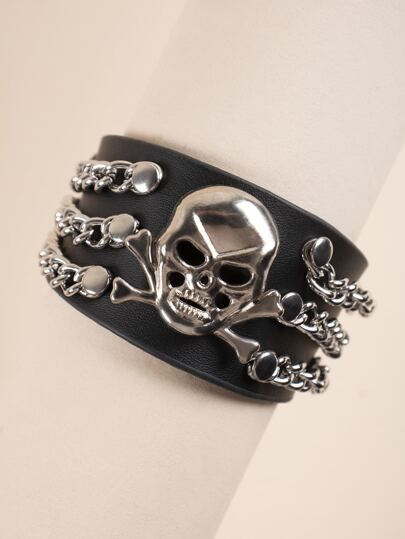 Men Skull & Chain Decor Bracelet | SHEIN