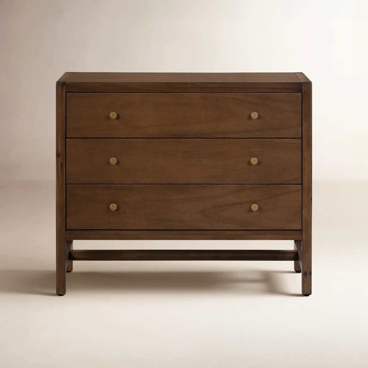 Birch Lane™ Soline 3 - Drawer Solid Wood Nightstand in Saddle Tan & Reviews | Birch Lane | Birch Lane