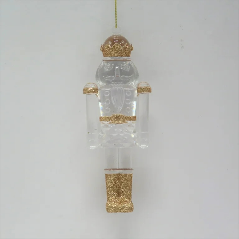Holiday Time Clear / Gold Glitter Nutcracker Ornament - Walmart.com | Walmart (US)