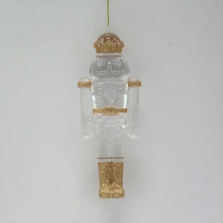 Holiday Time Clear / Gold Glitter Nutcracker Ornament - Walmart.com | Walmart (US)