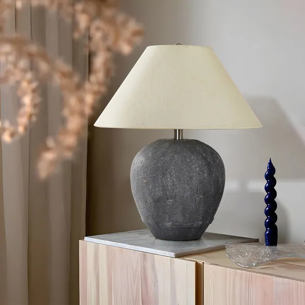 Global Accent Ceramic Table Lamp with Linen Shade | Bed Bath & Beyond