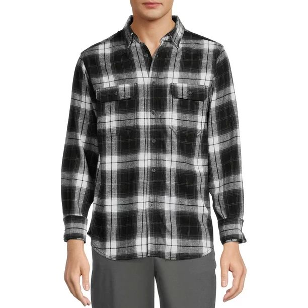 George Men's Long Sleeve Flannel Shirt - Walmart.com | Walmart (US)