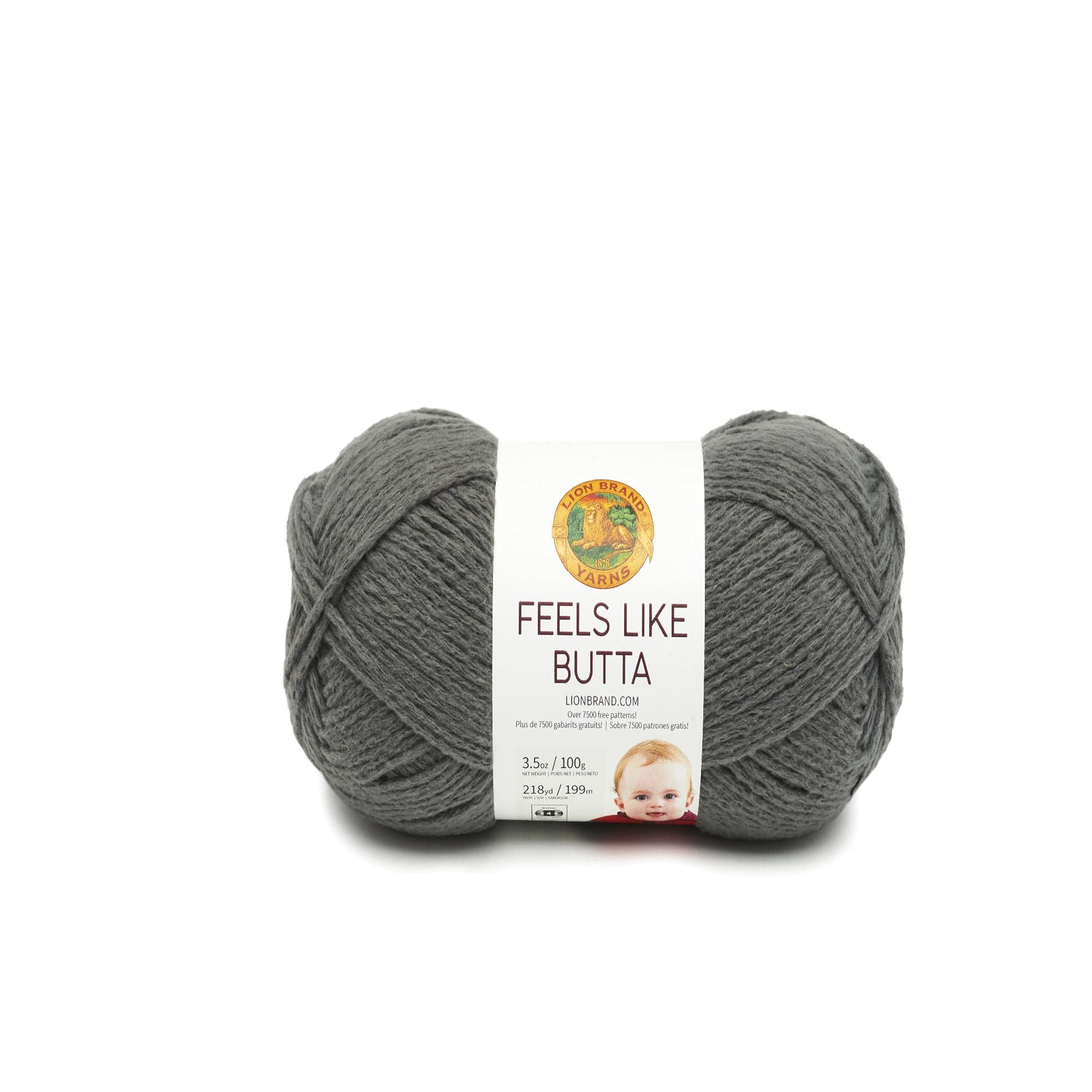 Lion Brand Yarn Feels Like Butta Soft Yarn for Crocheting and Knitting, Velvety, 1-Pack, Charcoal | Amazon (US)
