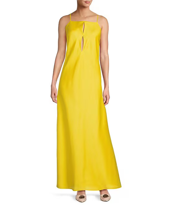 x Style by Simkins Natalie Drapey Cutout Square Neck Sleeveless Dress | Dillard's
