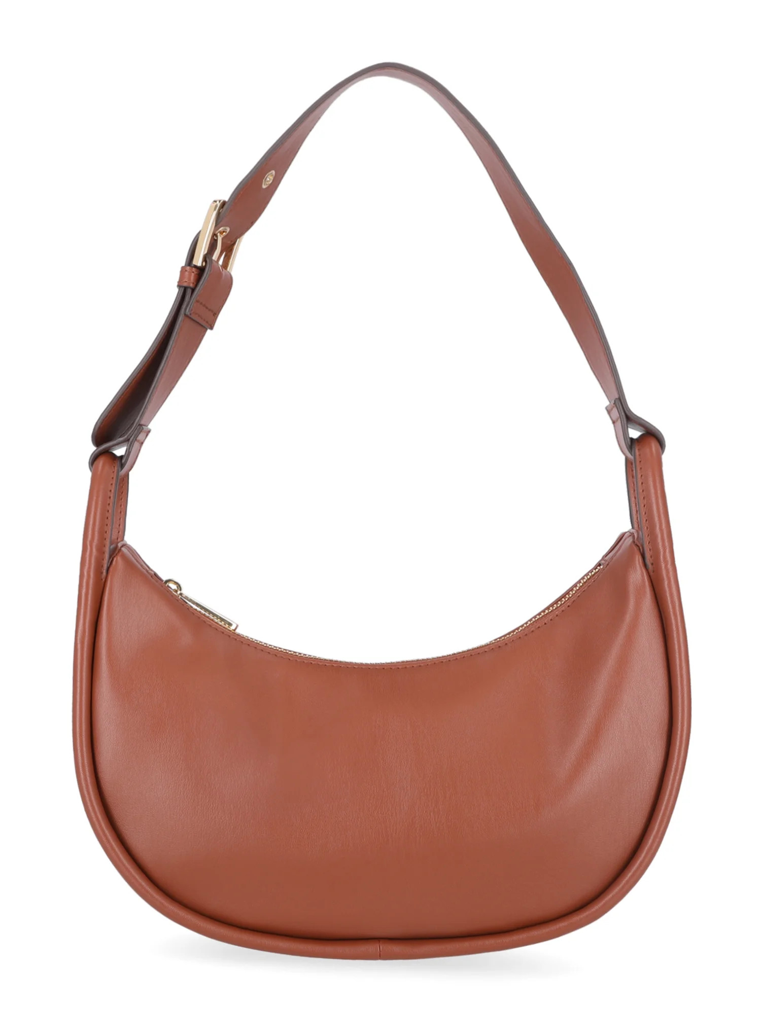 Time and Tru Women's Griffin Cresent Handbag Faux Suede, Cognac | Walmart (US)