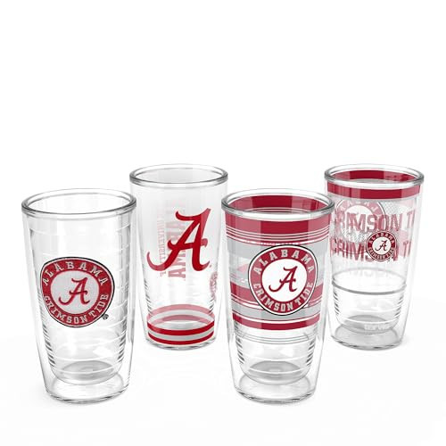 Tervis Alabama Crimson Tide - Assorted Made in USA Double Walled Insulated Tumbler Travel Cup Keeps Drinks Cold & Hot, 16oz 4pk, Classic | Amazon (US)