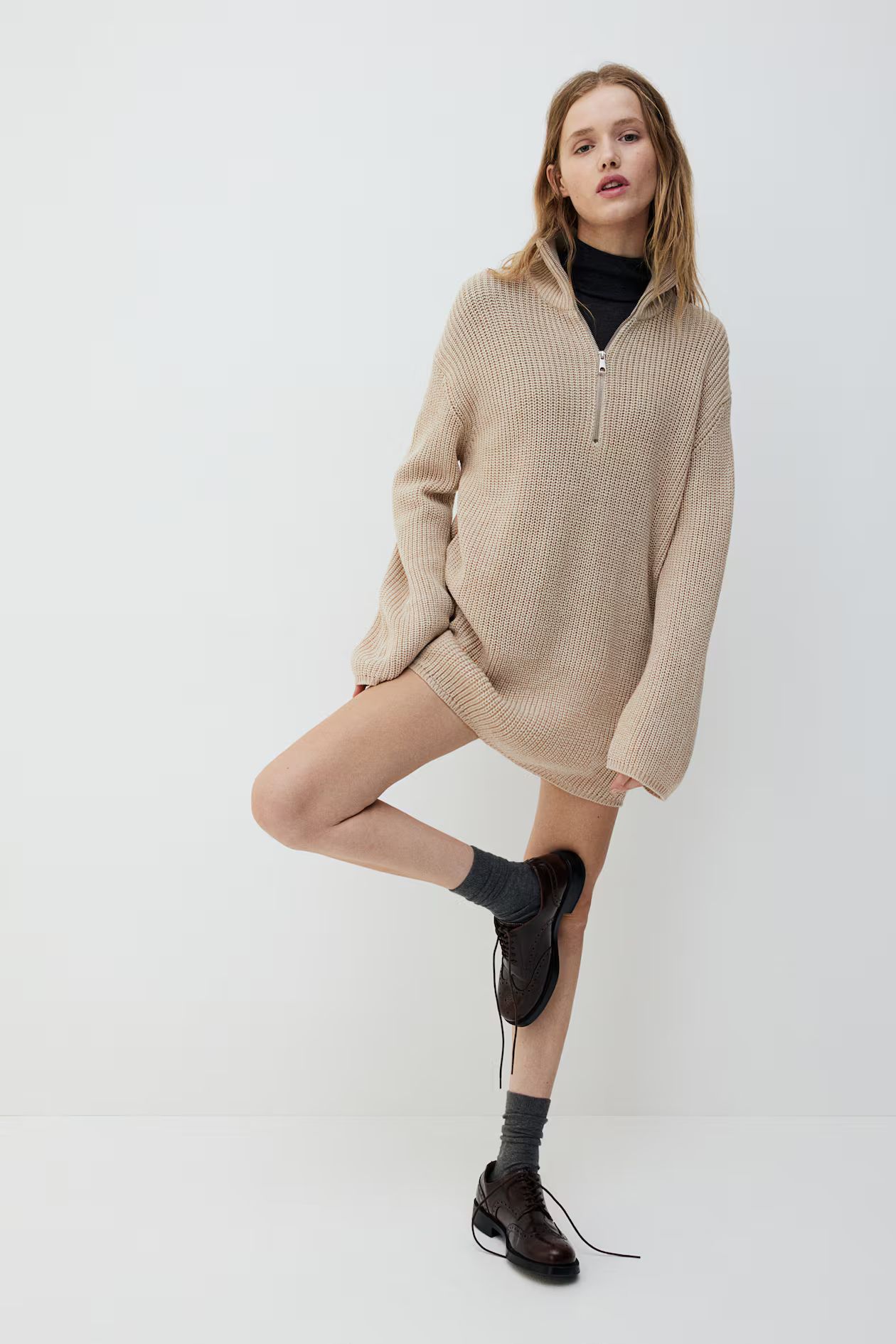 Chunky-Knit Half-Zip Sweater | H&M (US + CA)