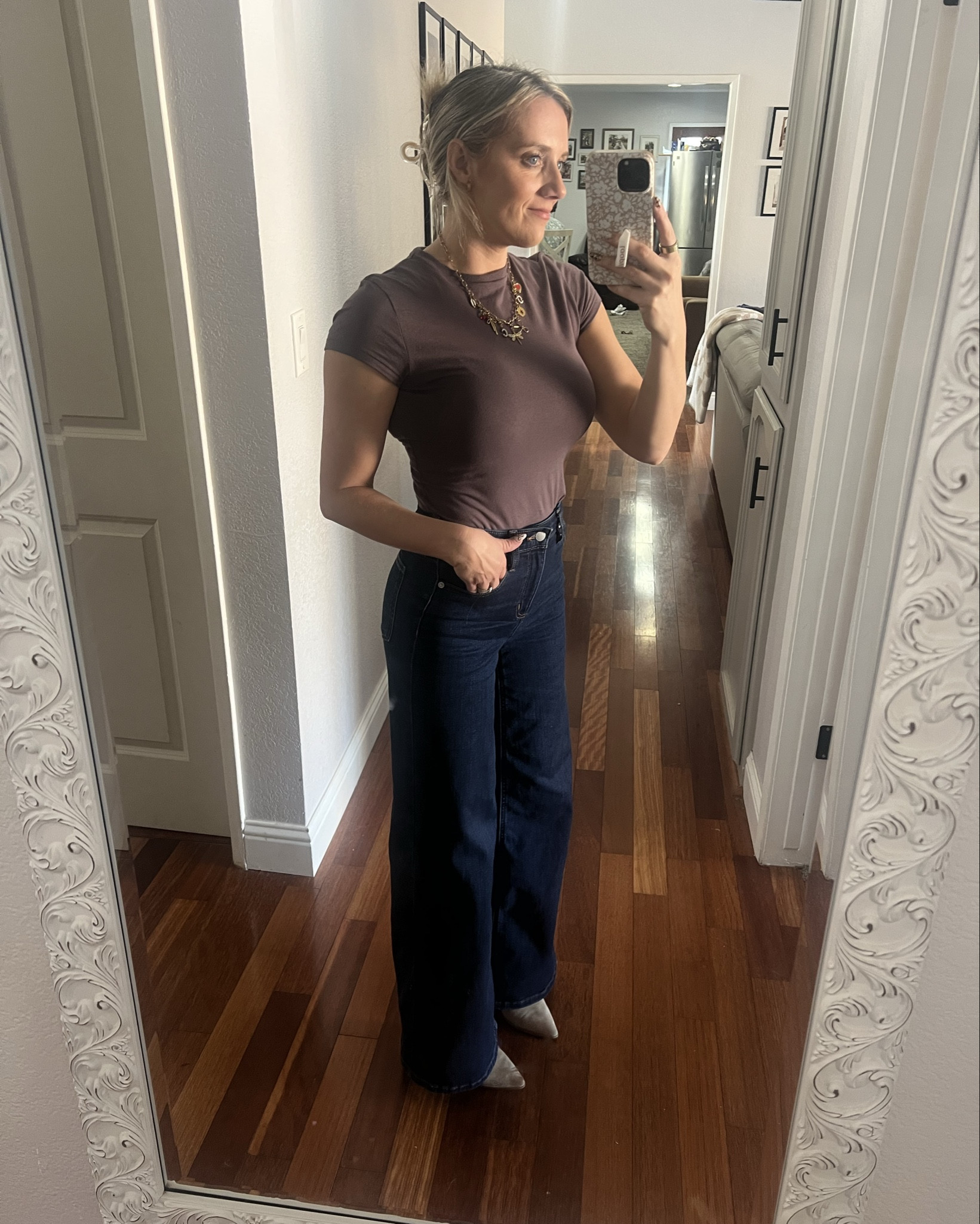 Shirt - small 
Jacket - medium 
Pants - 2 regular (I have them in 2 washes and I’m obsessed)

#LTKPetite #LTKWorkwear