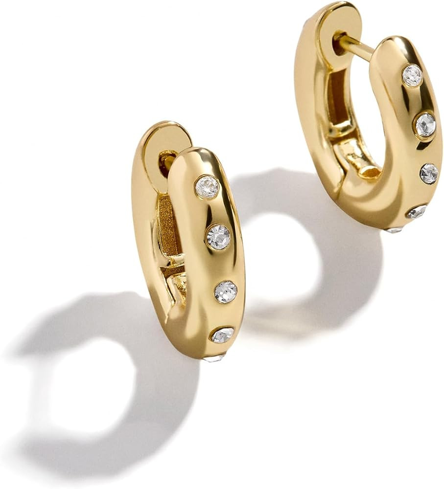 BaubleBar Huggie Earrings, Trendy Gift, Fashion Jewelry, Gold-Plated Earrings for Women, Small Ho... | Amazon (US)