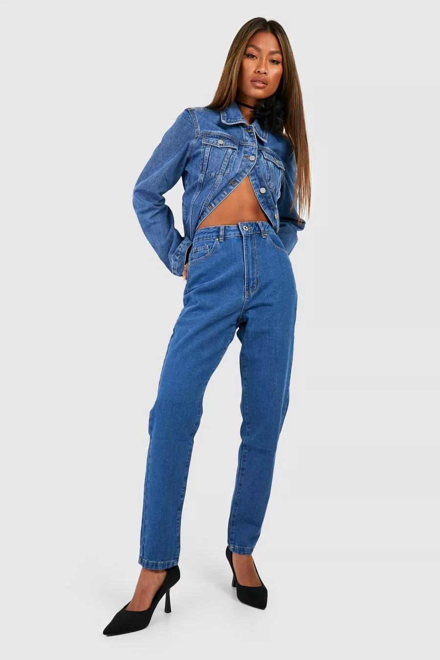 Basics High Waisted Mom Jeans | Boohoo.com (US & CA)
