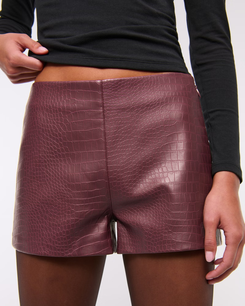 Women's Stretch Vegan Leather Micro Short | Women's Clearance | Abercrombie.com | Abercrombie & Fitch (US)