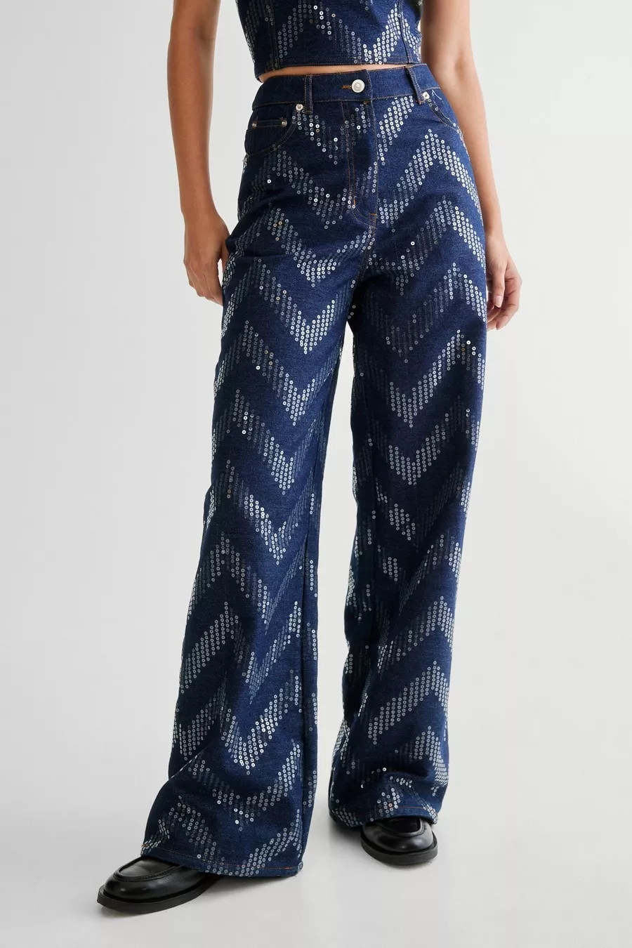 Zig Zag Sequin Jean | Nasty Gal US