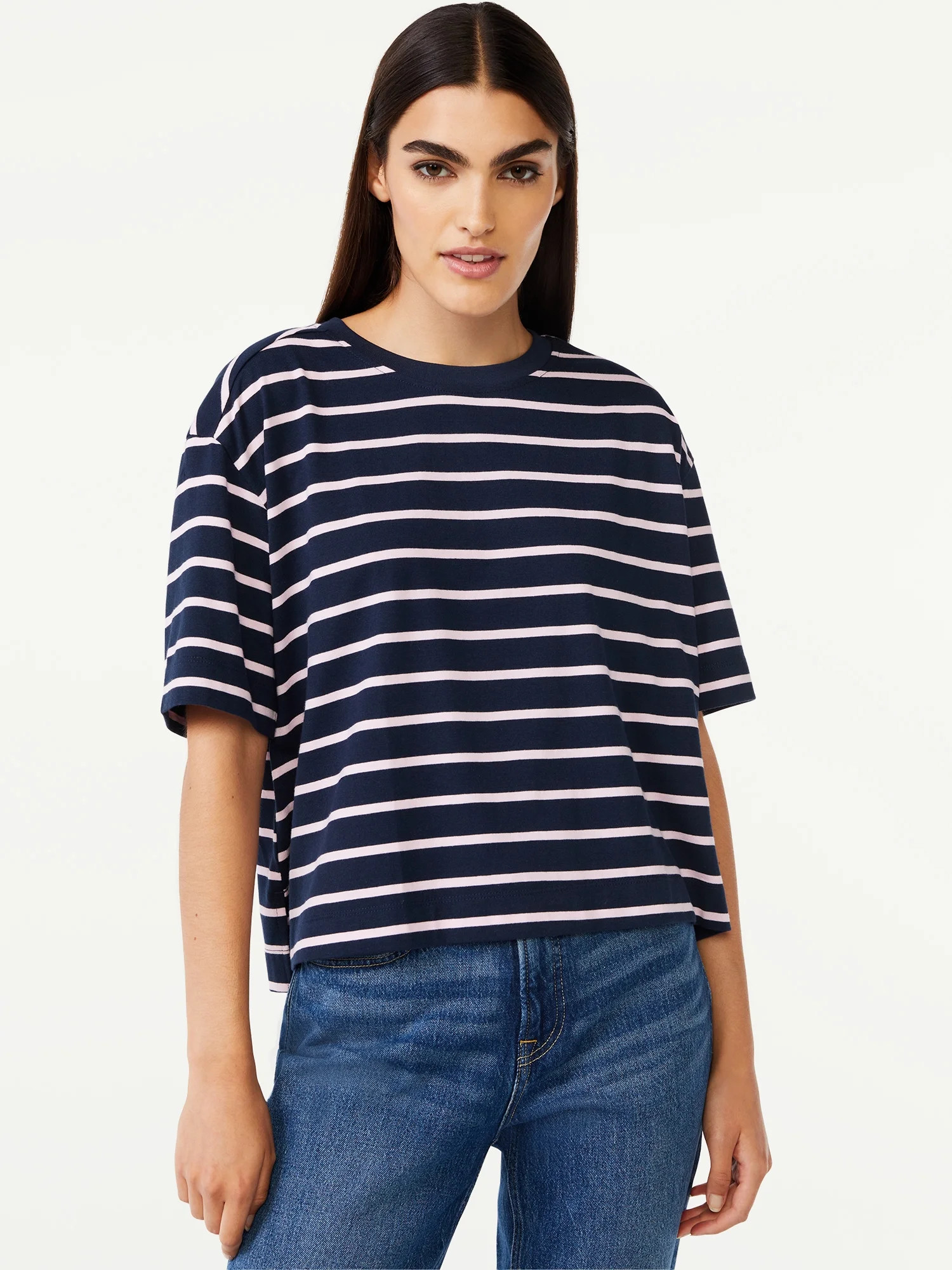 Free Assembly Women’s Square T-Shirt with Short Sleeves - Walmart.com | Walmart (US)