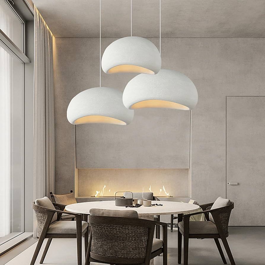 15.7in Modern Cloud Pendant Light Kitchen Island, Dining Room Chandelier, White Hanging Lamp, E27... | Amazon (US)