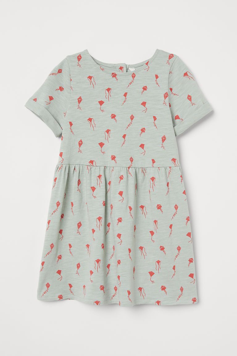 H & M - Patterned Jersey Dress - Turquoise | H&M (US + CA)