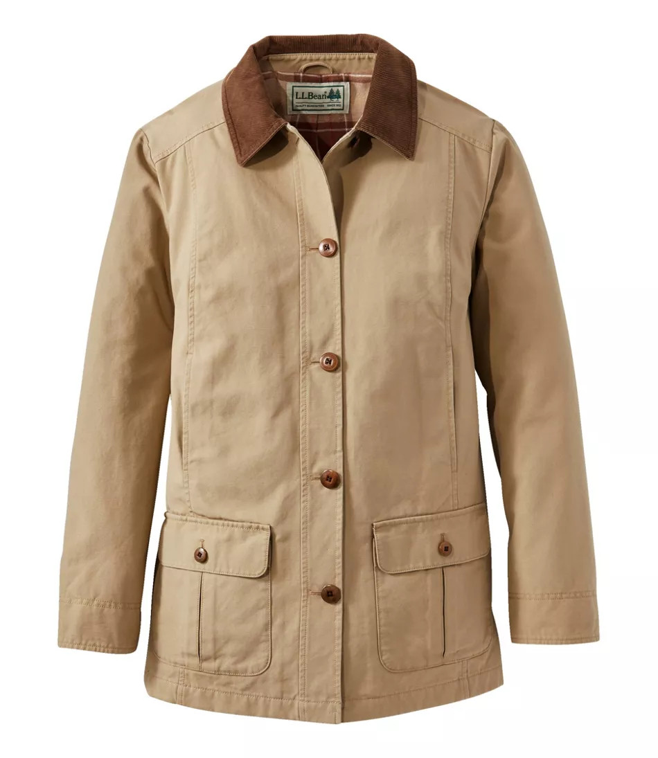 Women's Adirondack Barn Winter Coat, Flannel-Lined Loden Extra Large, Cotton/Nylon L.L.Bean | L.L. Bean