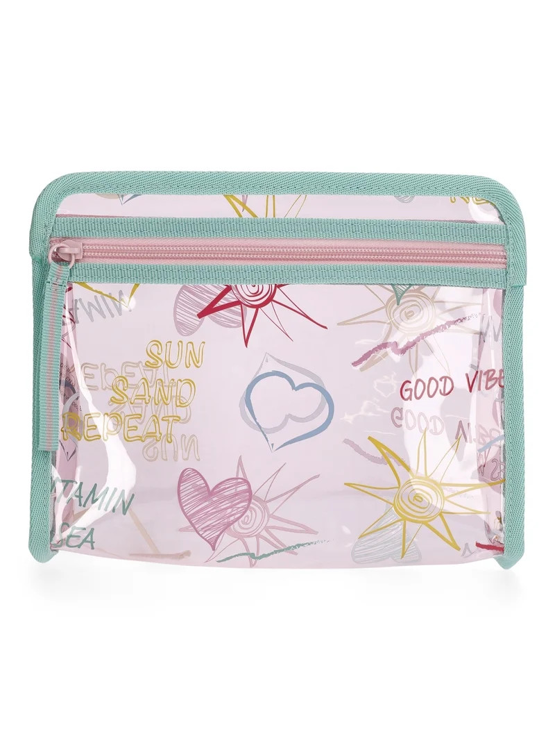 No Boundaries Women's Clear Beach Pouch, Multicolor | Walmart (US)