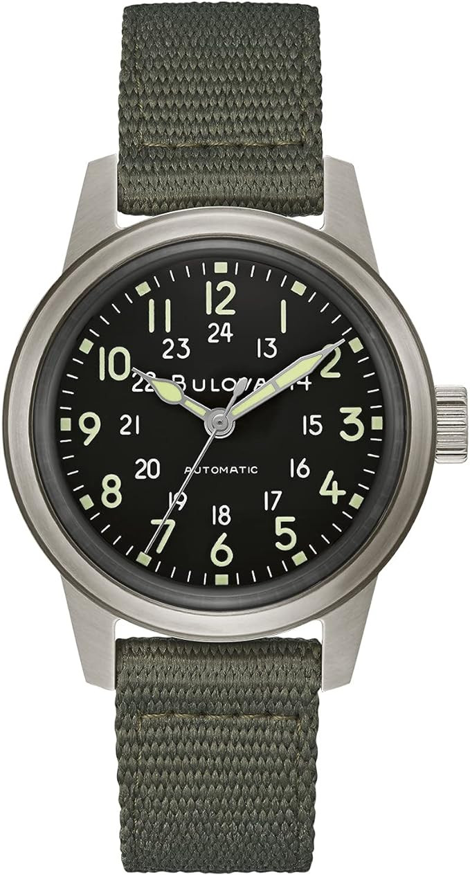 Bulova Men's Military Heritage Hack Veteran's Watchmaking Initiative Watch in Stainless Steel wit... | Amazon (US)