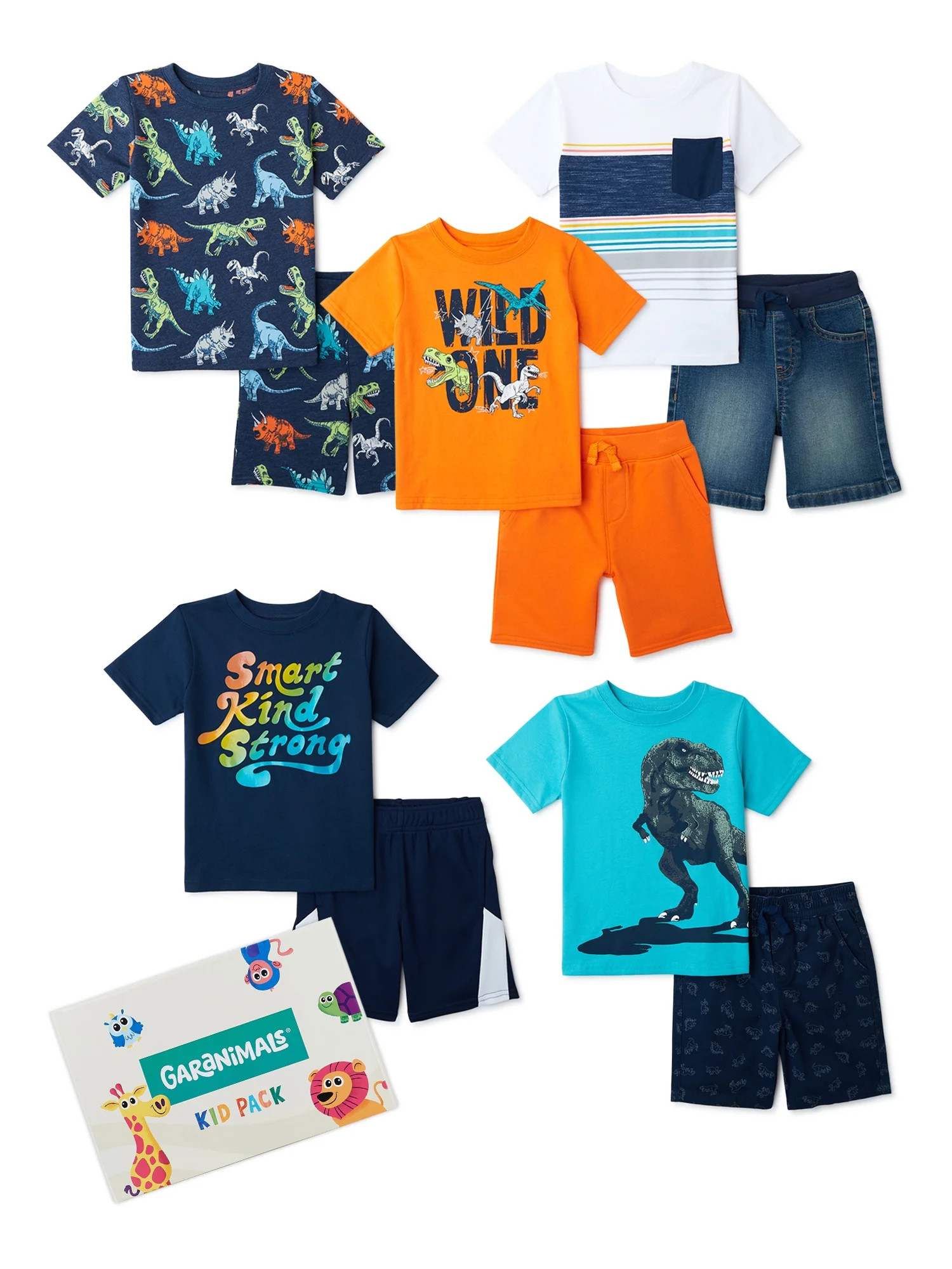 Garanimals Baby and Toddler Boys' Mix and Match Outfits Kid-Pack, 10-Piece, Sizes 12M-5T | Walmart (US)