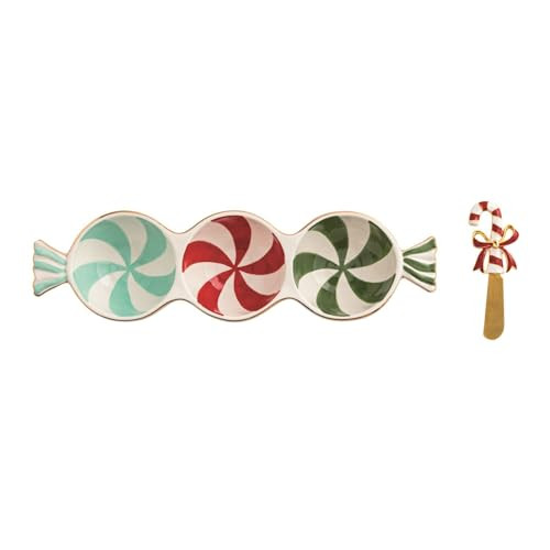 Mud Pie Christmas Peppermint Triple Tidbit Set | Amazon (US)