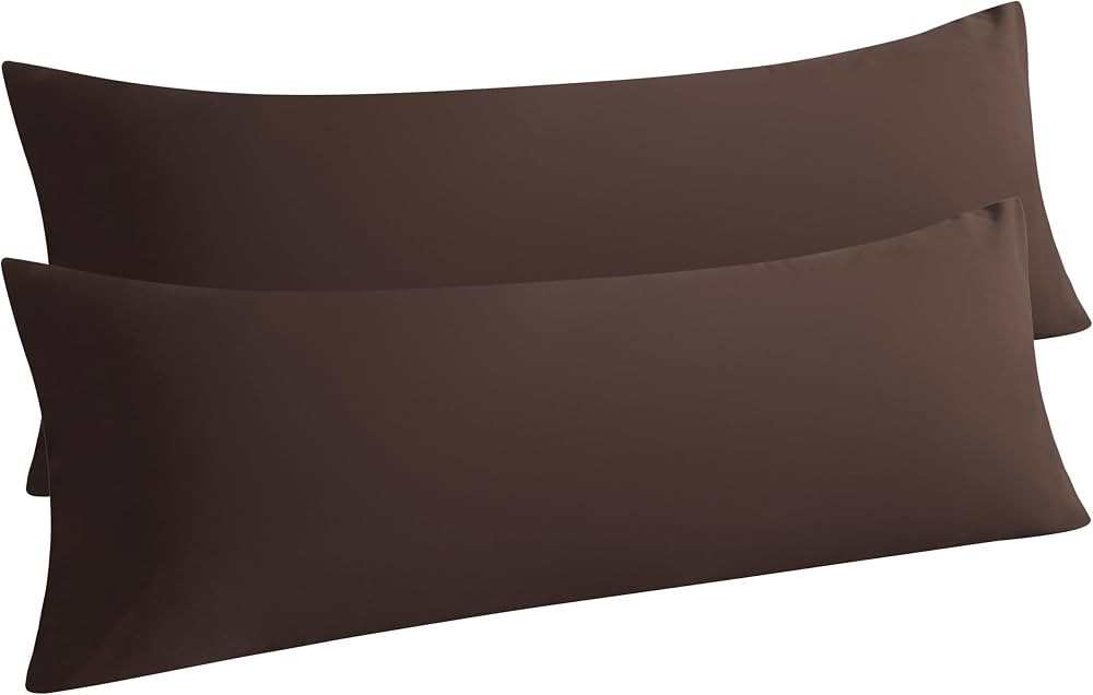NTBAY Body Microfiber Pillowcases, Set of 2, Dark Brown | Amazon (US)