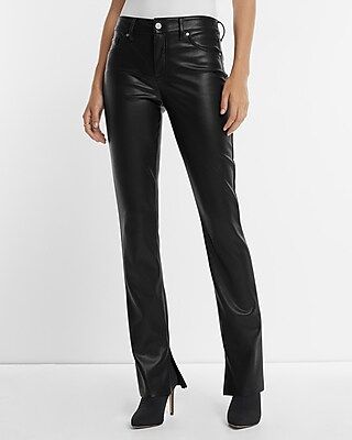 Mid Rise Faux Leather Skyscraper Pant | Express