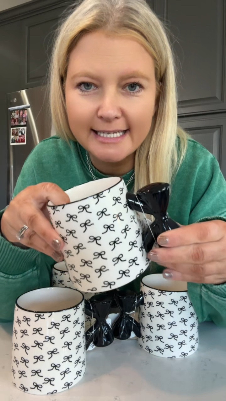 The most perfect bow mugs!
#coffee #coffeemug #giftideas

#LTKHome #LTKSaleAlert