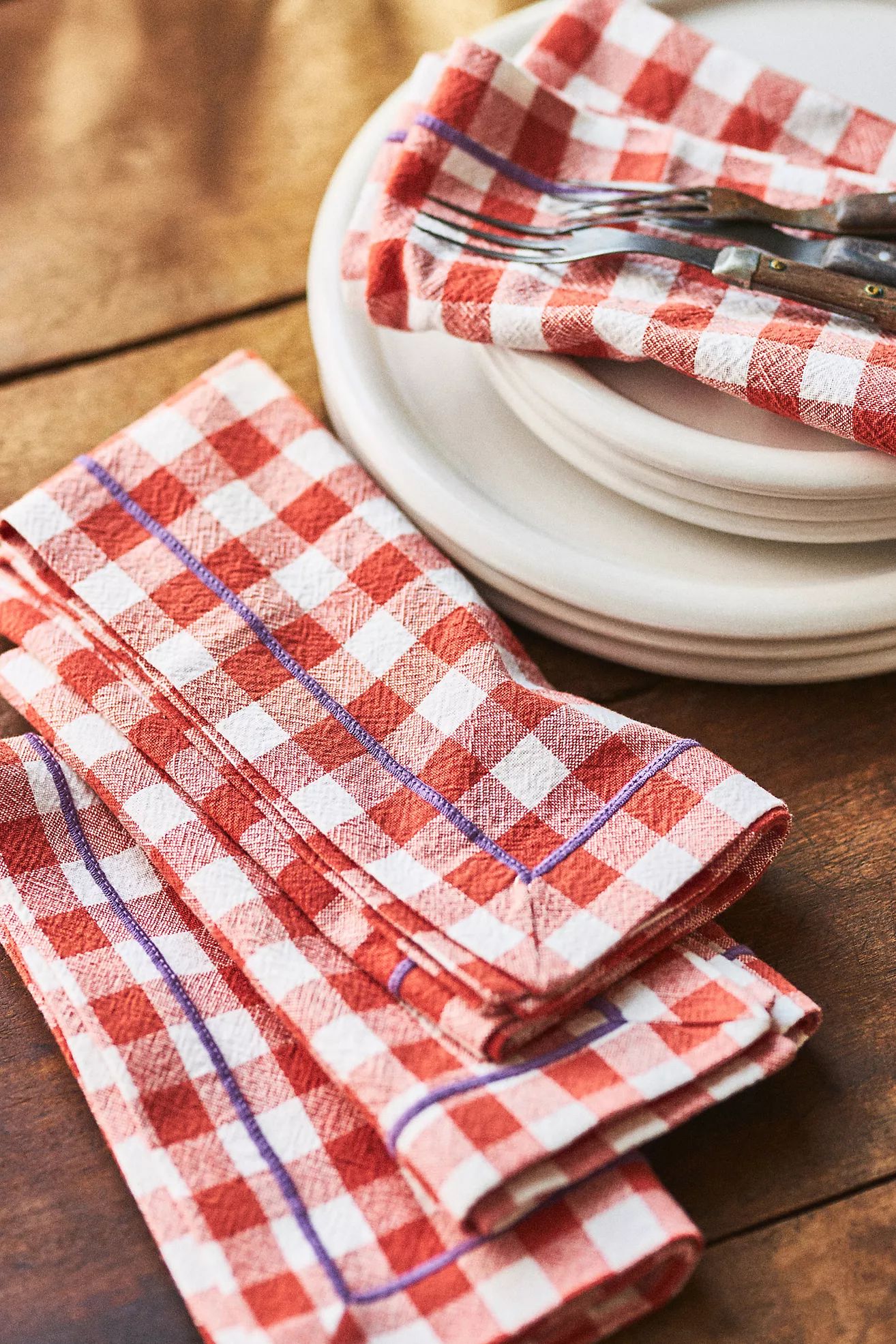 Ginny Gingham Napkins, Set of 4 | Anthropologie (US)