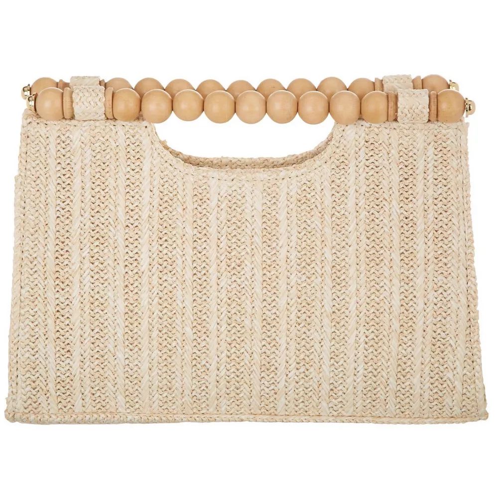 Woven Straw Wooden Bead Handle Clutch | Bealls