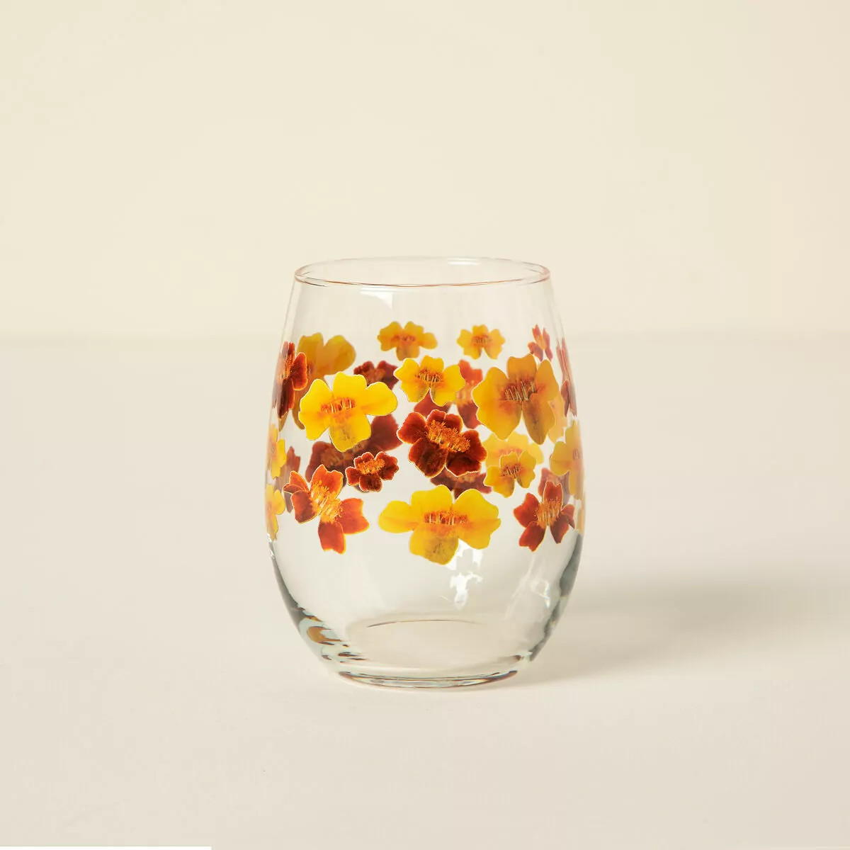 Birth Month Flower Printed Glass, October - Marigold | UncommonGoods