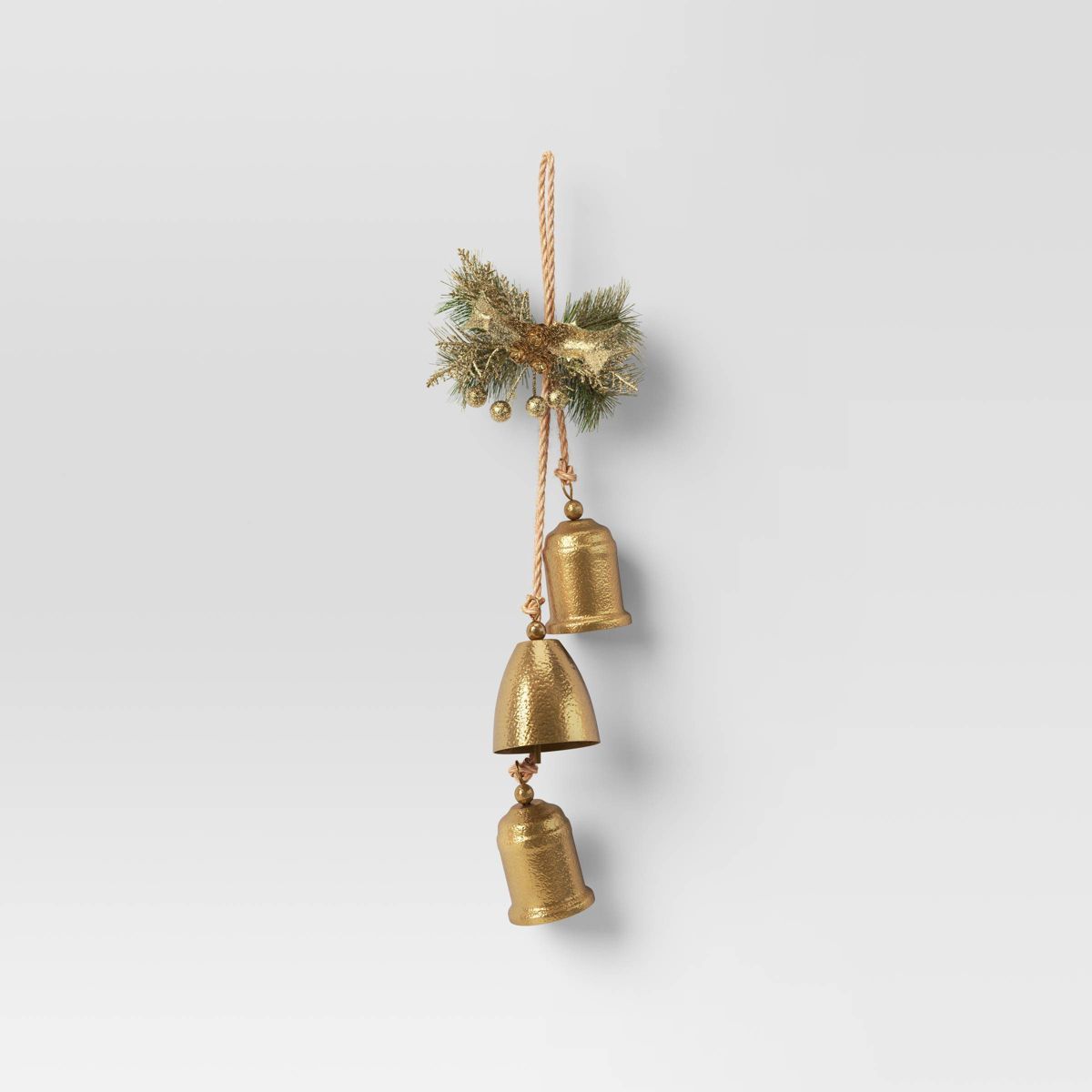 18" Metal Christmas Bells with Faux Greenery Door Décor Gold - Wondershop™ | Target
