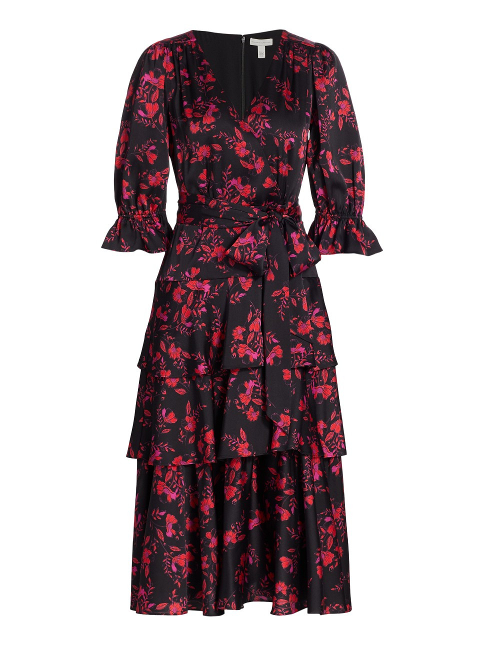 ML Monique Lhuillier Tiered Midi Dress | Saks Fifth Avenue