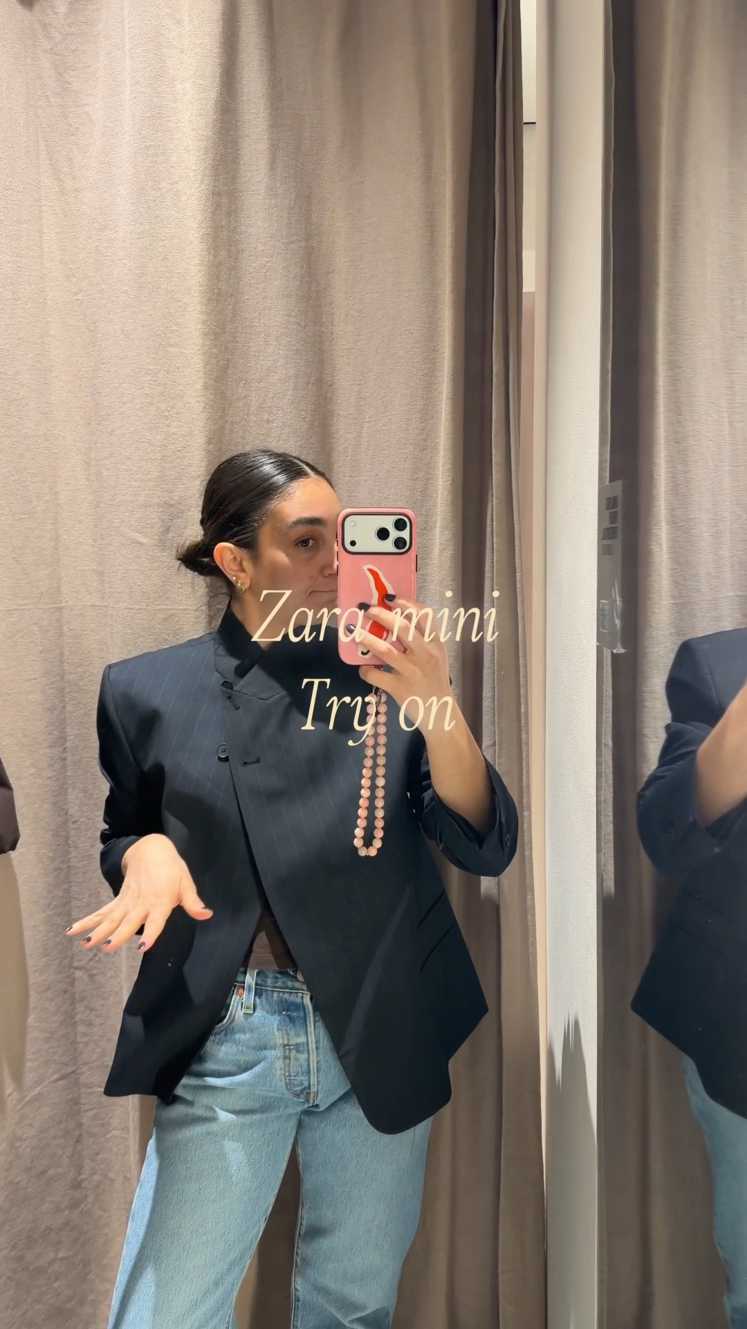 Quick stop at Zara and couldn’t help but try these on! Ended up getting the brown rain jacket and blue pin stripe blazer both in small 