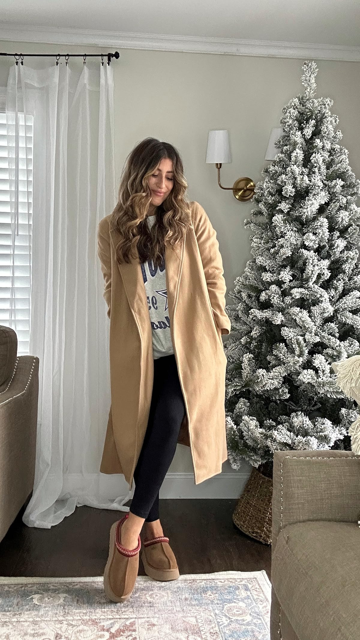 Zwurew Women's Double Breasted Pea Coat Lapel Wool Blend Long Trench Jacket Winter Elegant Overcoat  | Amazon (US)