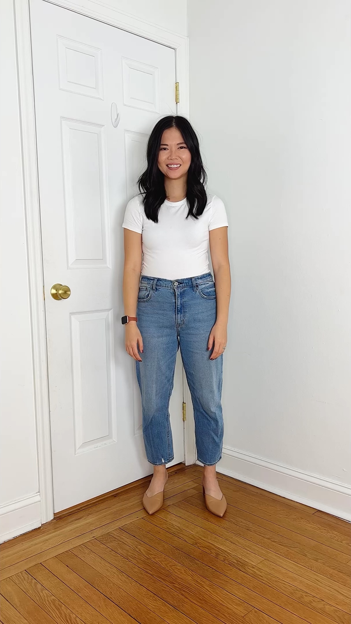 White t-shirt (XS)
High waisted jeans (28S)
Brown pumps (1/2 size up)
Camel wrap coat (XXSP)
Wool blazer (2P)
Navy tweed jacket (XS)
Brown cardigan (XXS)
Beige blazer (2P)
Plaid shirt jacket (S)
Green puffer jacket

#LTKstyletip #LTKSeasonal #LTKfindsunder100