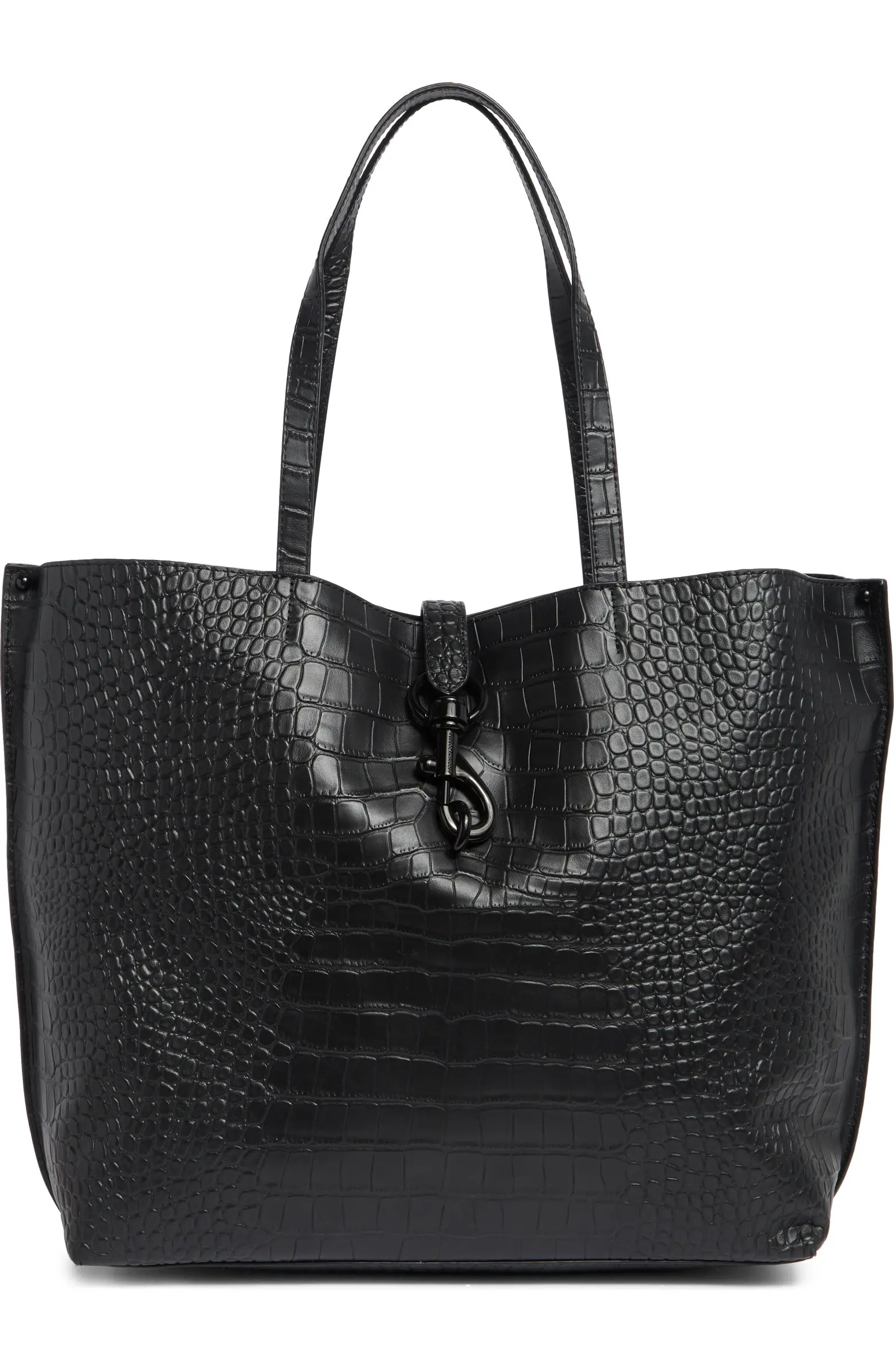 Megan Soft Croc Embossed Leather Tote Bag | Nordstrom Rack