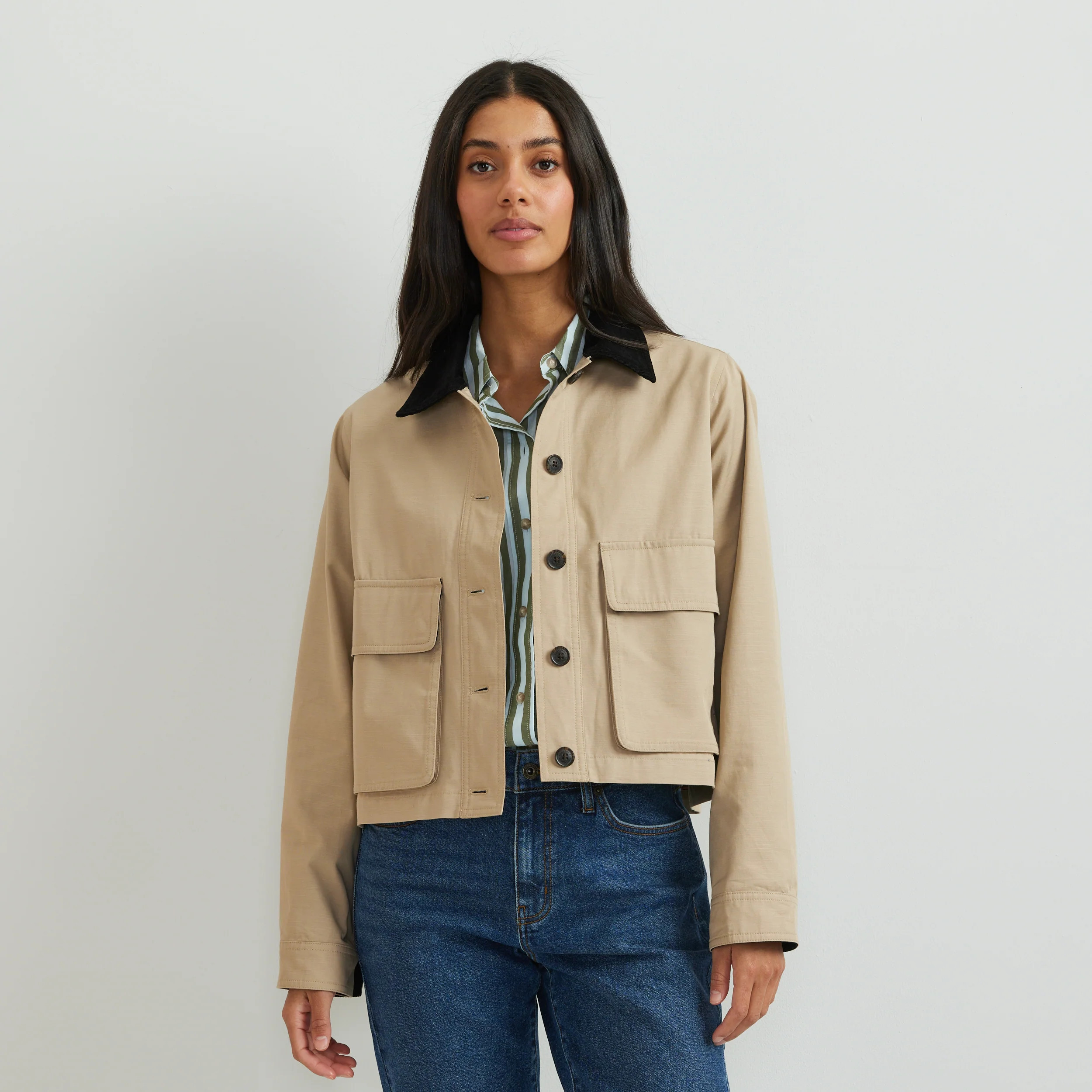 Women's Lark Cropped Barn Jacket - Tan / Petite / M | Eddie Bauer US & CA