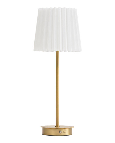 6.5x16.5 Scalloped Iron Base Linen Shade Rechargeable Touch Lamp | TJ Maxx