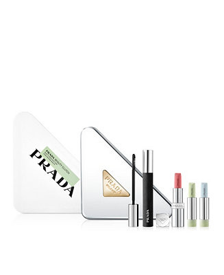 PRADA 4-Pc. Beauty Triangle-Shaped Metallic Clutch Makeup Set | Macy's