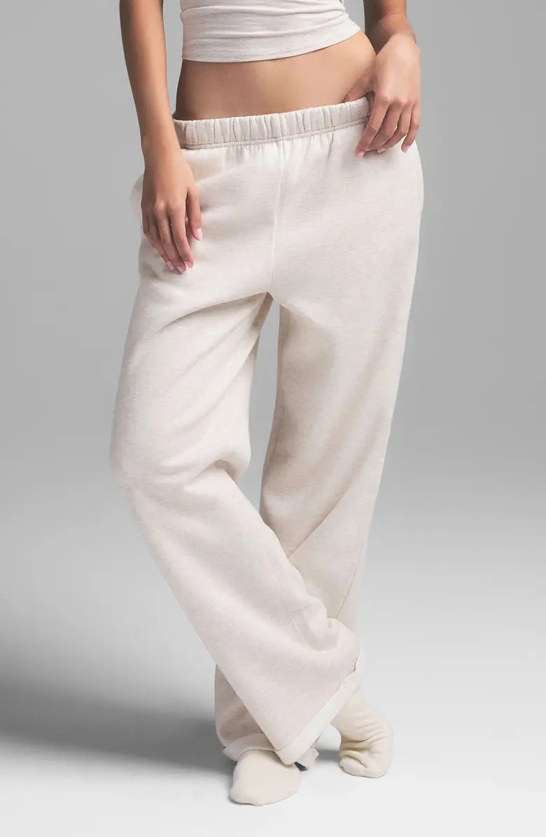 Cotton Blend Fleece Classic Straight Leg Pants | Nordstrom