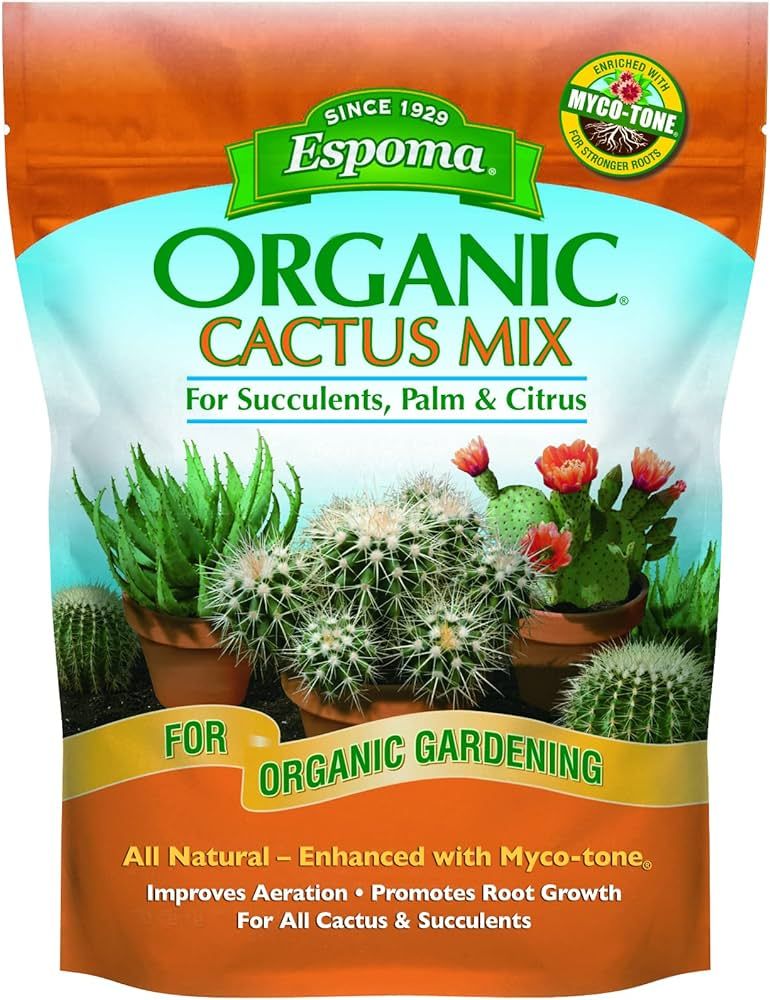 Espoma Organic Cactus Potting Soil Mix, Natural & Organic Soil for Cactus, Succulent, Palm, and C... | Amazon (US)