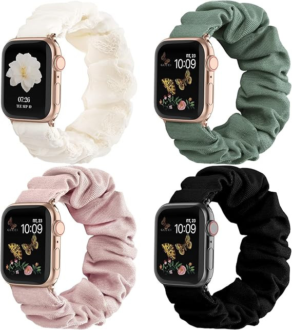 Recoppa Compatible for Apple Watch Band Scrunchie 38mm 40mm 41mm 42mm 44mm 45mm 46mm Cute Printed... | Amazon (US)