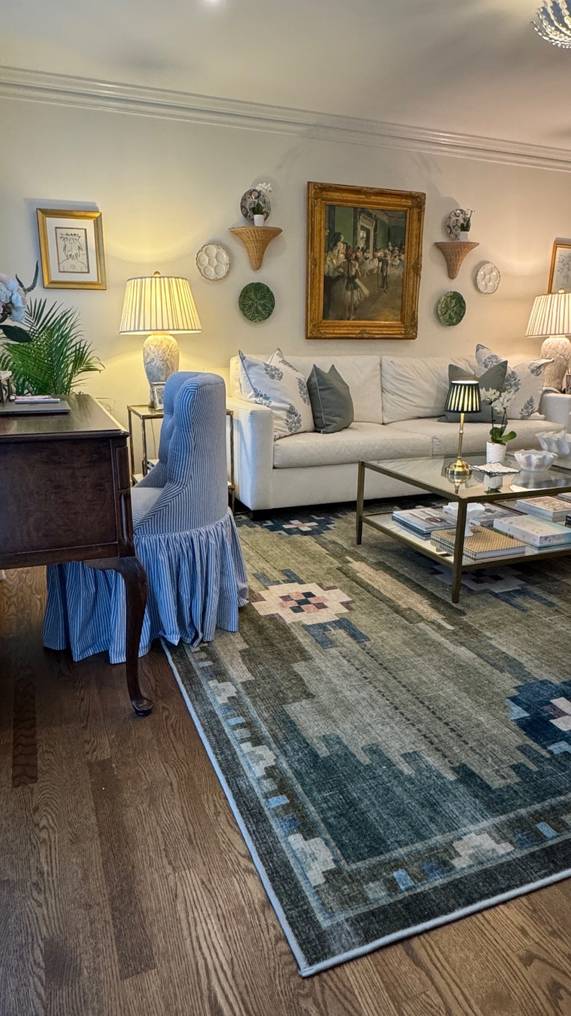 This rug has been such an amazing addition to our living room. Love the green and blue colors. Classic living room, Grandmillennial home, classic home decor

#LTKHome