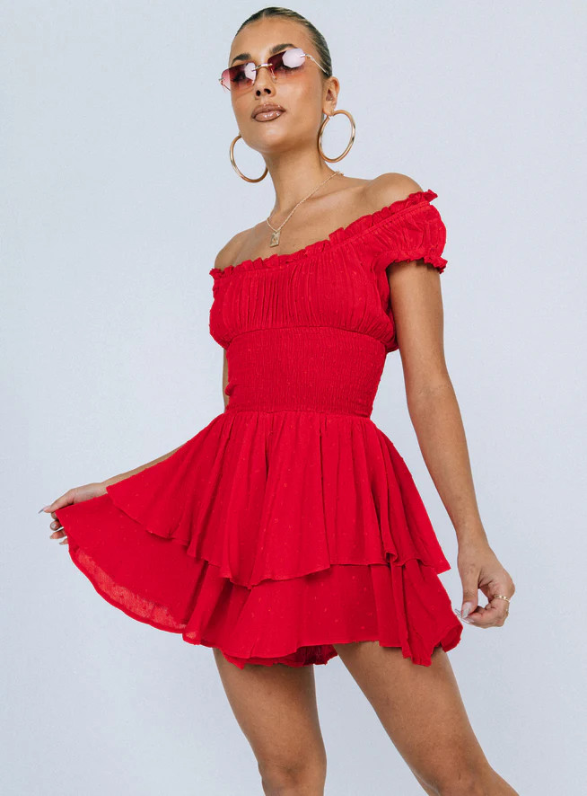 The Love Galore Romper Red | Princess Polly US