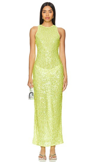 Erin Sequin Maxi Dress in Lime Green Sequin | Revolve Clothing (Global)